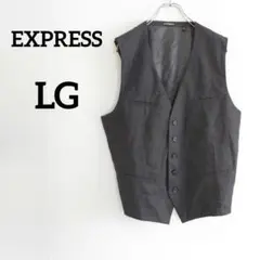 一点物 EXPRESS ブラック ベスト ジレ 海外古着 【LG】