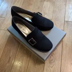 Oriental Traffic ブラック スウェード 太ハイヒールパンプス