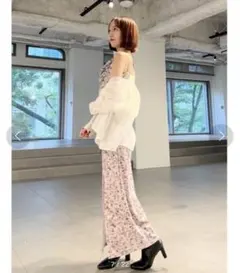 【未使用】SNIDEL ベロアプリントキャミワンピース