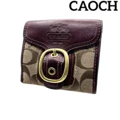 【COACH】 コーチ シグネチャー 二つ折り財布 レザーキャンバス　ウォレット
