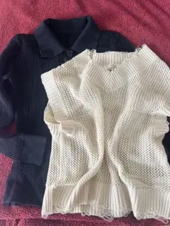 美品シースルーメッシュトップス２点moussyのサムネイル