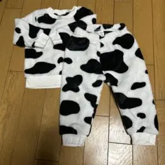 牛柄フリース上下セット 95cm未満