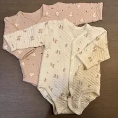 ベビー肌着 80cm 動物柄 2枚セット