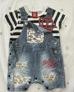 Baby Doll ストライプデニムオーバーオール 70cm