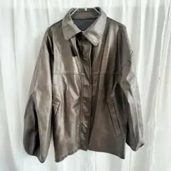 mystic フェイクレザージャケット　ブラウン2