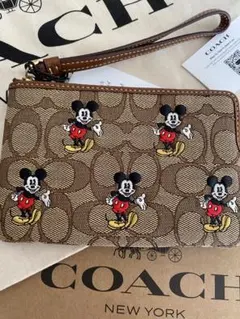 カード保存袋付き未使用コーチCOACH 二つ折り財布 シグネチャー 猫柄
