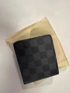 LV ブラック チェック柄 二つ折り財布
