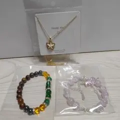 カラフルブレスレットとネックレスセット