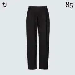 +J ウールブレンドタックパンツ ブラック 85