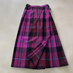 極美品 オニールオブダブリン プリーツ キルトスカート チェック L ブルー 極美品 オニールオブダブリン プリーツ キルトスカート チェック