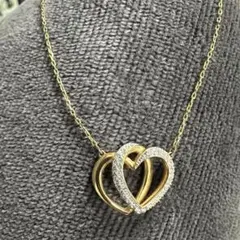 Swarovski ハート型ダブルペンダントネックレス