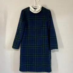 869【earthmusic&ecology】【緑チェック】【ワンピース】