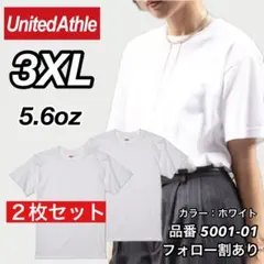 新品未使用. ユナイテッドアスレ 5.6oz 無地 半袖Tシャツ 白2枚 3XL