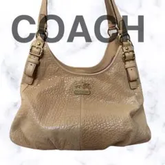 【美品】COACH トートバッグ マディソン マギー レザー メタリックベージュ