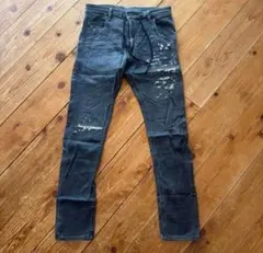 DIESELダメージ加工 デニムパンツブラック28