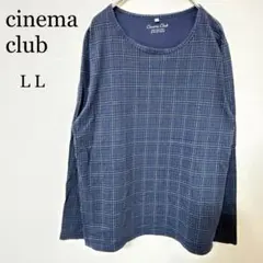 【シネマクラブ 】ロンT M Vネック カットソー ネイビー 7分袖 UVカット