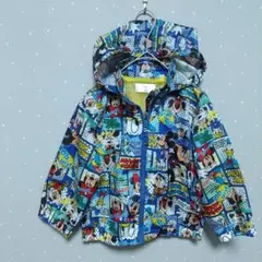 【美品】ディズニー ナイロンジャケット 90 ジャンパー コミック柄 青 ブルー