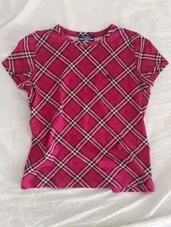 BURBERRY BLUE LABEL チェック　Tシャツ　美品　ピンク