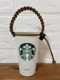 ハンドメイド　パラコード　ドリンクホルダー　ブラウン