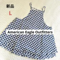 【新品タグ付L】アメリカンイーグルチェック柄 キャミソール ブルー系のサムネイル