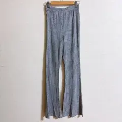 SHEIN 【XS】リブ編み ワイドパンツ グレー イージーパンツ 海外古着