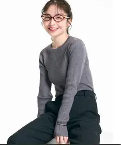 coca 極厚クルーネックリブニット