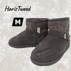HarisTweed ショートムートンブーツ 24～24.5 防寒
