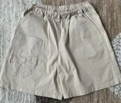 ファミリア キュロットスカート 160 ベージュ リボン ポケット付き美品