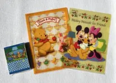 【新品】おまけ付き ディズニー クリアファイル ミッキー プーさん 2枚 メモ帳