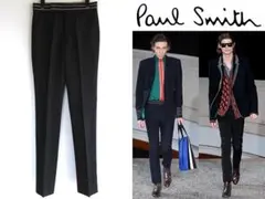 新品 LOOK使用 ポールスミス ウエスト 2ライン ウールスラックスパンツ L
