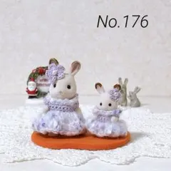 M*n様 ☆ミニチュアドール服 女の子、赤ちゃん2着セットパープルNo.176☆