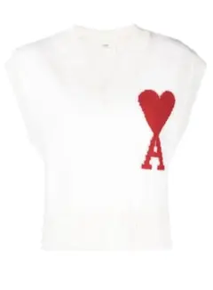 AMI ホワイトニットベスト