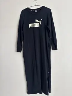 PUMA 黒 長袖スウェットワンピース