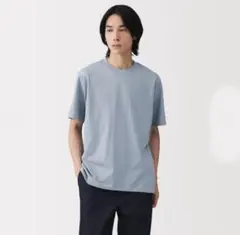 無印良品 紳士　天竺編みクルーネック半袖Ｔシャツ S スモーキーブルー