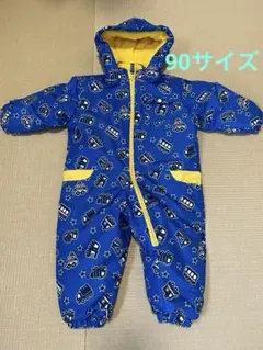 カロライン　子ども用スキーウェア 車柄 青　ジャンプスーツ　90サイズ