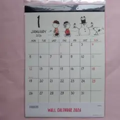 スヌーピー 2026年 ウォール カレンダー シンプル 壁掛け　wall