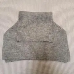 グレー ネックウォーマー　ニットスヌード　タートルネック ケープ　付け襟