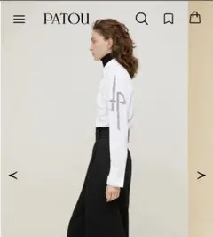 PATOU パトゥ シャツブラウス エンブロイダリー ロゴ 刺繍36 ホワイトのサムネイル