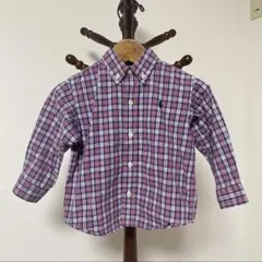 ラルフローレン ボタンダウン チェック柄長袖シャツ キッズ24m