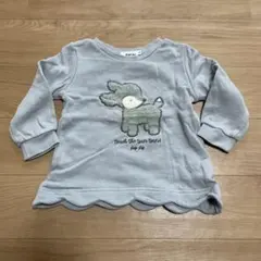 80センチ 長袖トレーナー子鹿プリント グレー