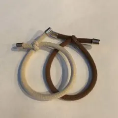 ヘアゴム 2個セット ベージュ ブラウン