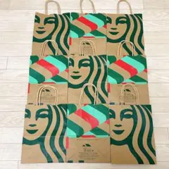 Starbucks ショップ紙袋 クリスマス仕様 9枚セット