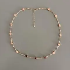 handmade ゴールド 竹 星 ビーズ ネックレス