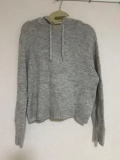 ニットパーカー グレー 長袖 カジュアル レディースH&M エイチアンドエムのサムネイル