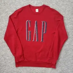 GAP ギャップ アーチロゴ スウェット トレーナー M 赤 裏起毛 ストリート