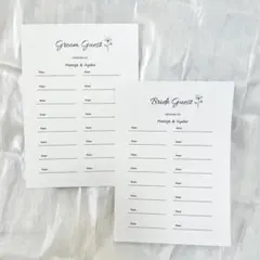 お花　芳名帳　縦　表紙付き　5枚セット　名前or住所　結婚　ゲストブック