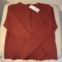 リブ　ヘンリーネックTシャツ