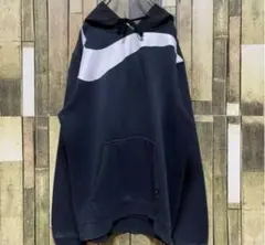 (人気デザイン)NIKE 黒パーカー L ビッグスウッシュ