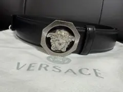 VERSACE ベルサーチ メデューサヘッド ヘキサゴン バックル ベルト 黒のサムネイル