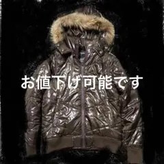 y2k ダウンジャケット　ファー付き　ブラウン　archive